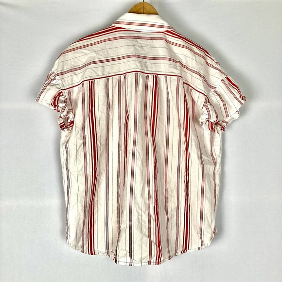 Madewell Central Ruffle-Sleeve Shirt in Carey Stripe - Picture 4 of 9
